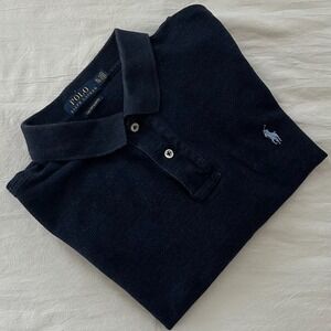 Polo Ralph Lauren Heathered‎ Blue Mens Golf Slim Fit Shirt Short Sleeve XLarge